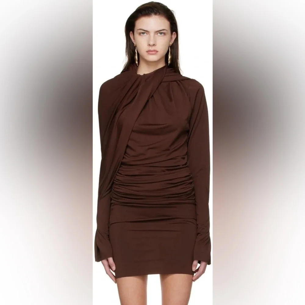 ATLEIN
Burgundy Recycled Polyester Mini Dress - Picture 7 of 7